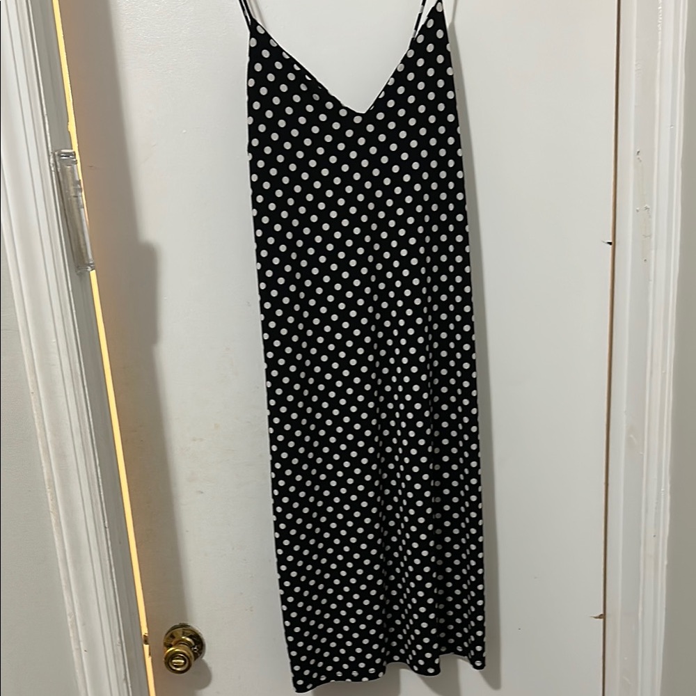 Zara Black and White Polka Dot Maxi Sundress